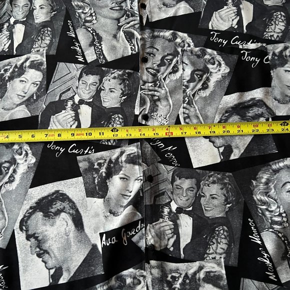 CAFE HOLLYWOOD  vintage movie stars print shirt in size XXL designed in Italy - Picture 6 of 13